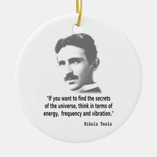 Zitat von Nikola Tesla Keramikornament (Vorne)
