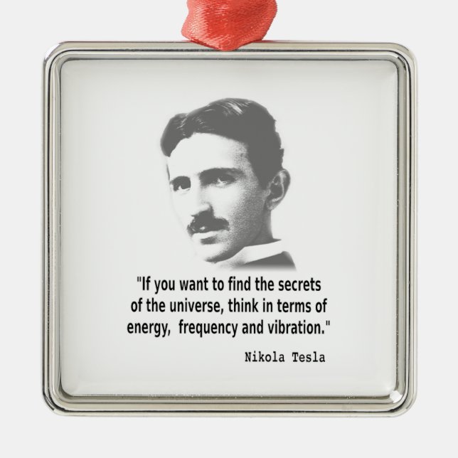 Zitat von Nikola Tesla Silbernes Ornament (Vorne)