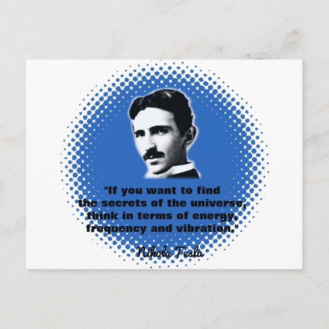 Zitat von Nikola Tesla T - Shirt Postkarte (Vorderseite)