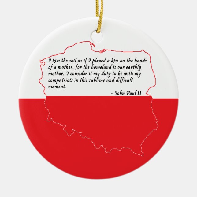 Zitat von Papst Johannes Paul II Keramik Ornament (Vorne)
