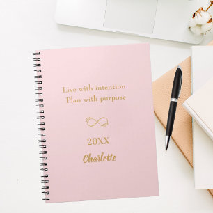 Zitat von rosa Gold als Inspiration Notizblock