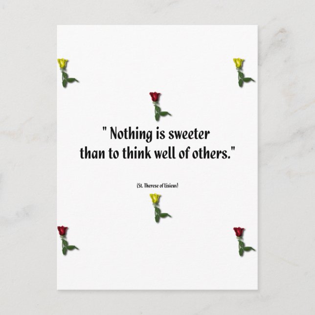 Zitat von Saint Therese 1 Postkarte (Vorderseite)