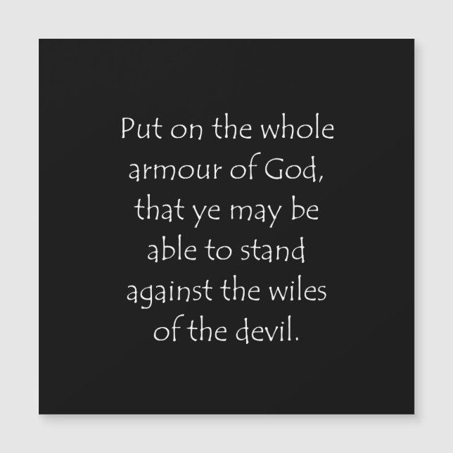 Zitat von Schriften - Ephesianer 6 11 Magnetkarte (Vorderseite)