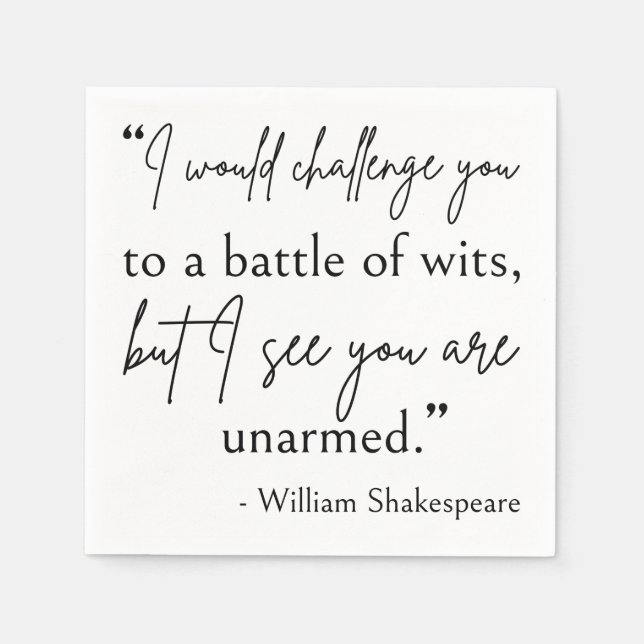 Zitat von Shakespeare - Kampf der Stärken II Serviette (Vorderseite)