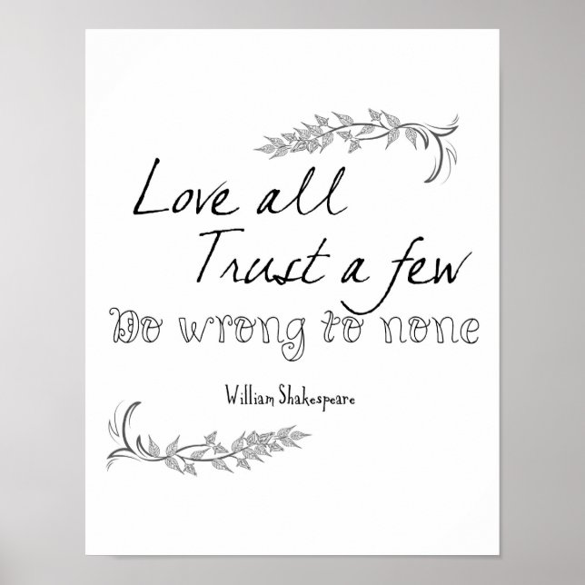 Zitat von Shakespeare Poster (Vorne)