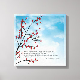 Zitat von St. Therese Birds Cloud Branch Berries Leinwanddruck