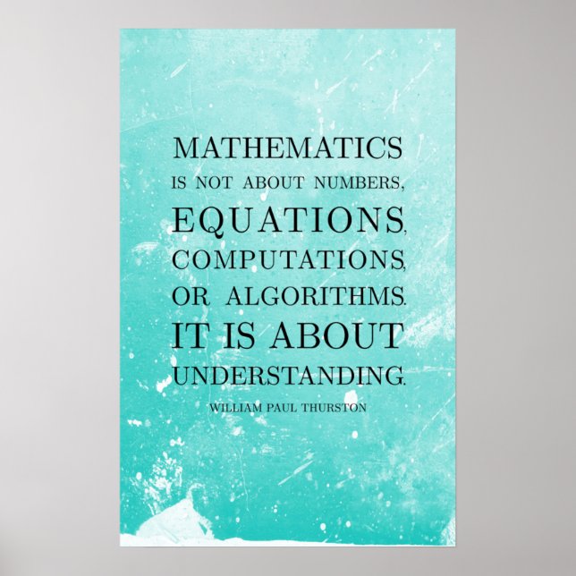 Zitat von Thurston - Math Posters Poster (Vorne)