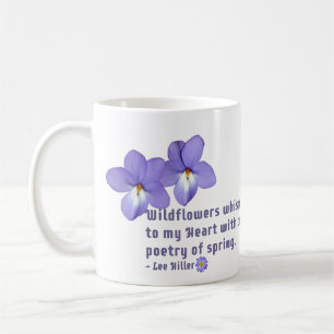 Zitat von Vogel-Foot-Violets-Wildblumen Kaffeetasse