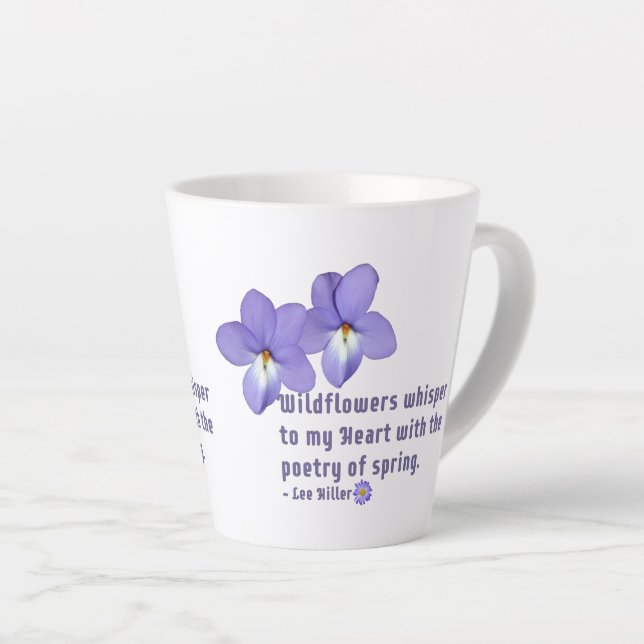 Zitat von Vogel-Foot-Violets-Wildblumen Milchtasse (Rechte Ecke)