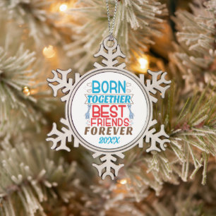 Zitat von zwei Jungs mit den besten Freunden Schneeflocken Zinn-Ornament