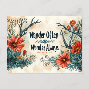 Zitat: Wander oft, wundern Sie sich immer Postkarte