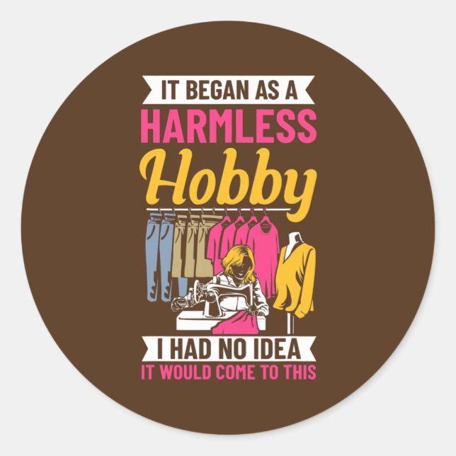 Zitat-Zittern Nähen Fabric Müller Runder Aufkleber (Vorderseite)