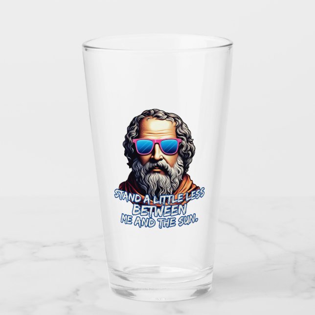 Zitat zu coolen Diogenese Glas (Vorderseite)