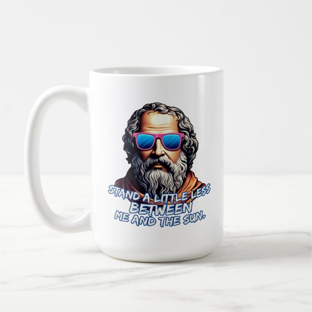 Zitat zu coolen Diogenese Kaffeetasse (Links)