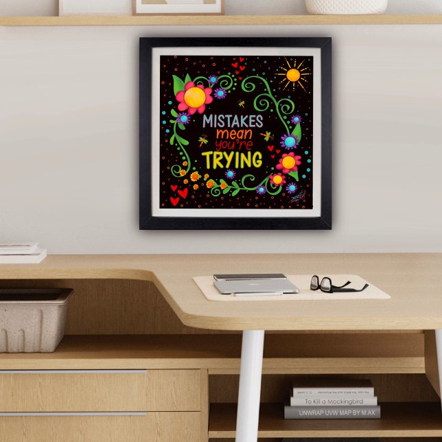 Zitat zu lustigen bunten Blumenbeeren Inspirations Poster (Von Creator hochgeladen)