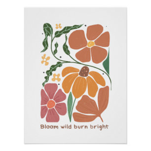 Zitat zu Retro-Boho-Blumenbefall Poster