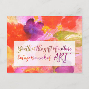 Zitat zum Älterwerden mit Abstrakter Kunst Postkarte