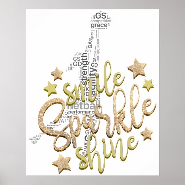 Zitat zum inspirierenden Netball Poster (Vorne)