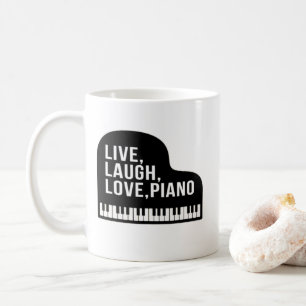 Zitat zum Live-Laugh-Liebe-Piano-Pianist Kaffeetasse