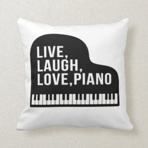 Zitat zum Live-Laugh-Liebe-Piano-Pianist Kissen