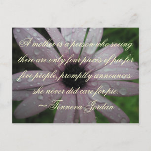 Zitat zum Muttertag Elegante Blumen Postkarte