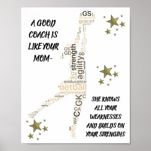 Zitat zum Netball-Coach Poster