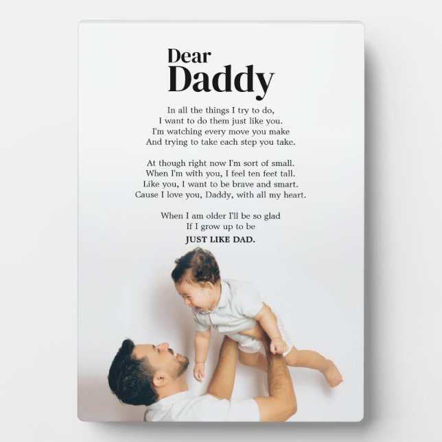 Zitat zum niedlichen Vatertag von Sohn Fotoplatte (Vorderseite)