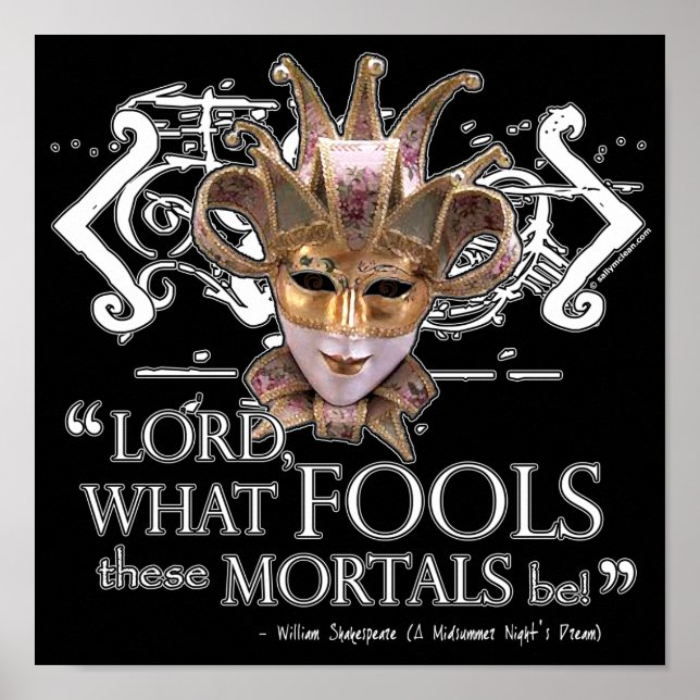 Zitat zum Traum der Nacht im Sommer Poster (Vorne)