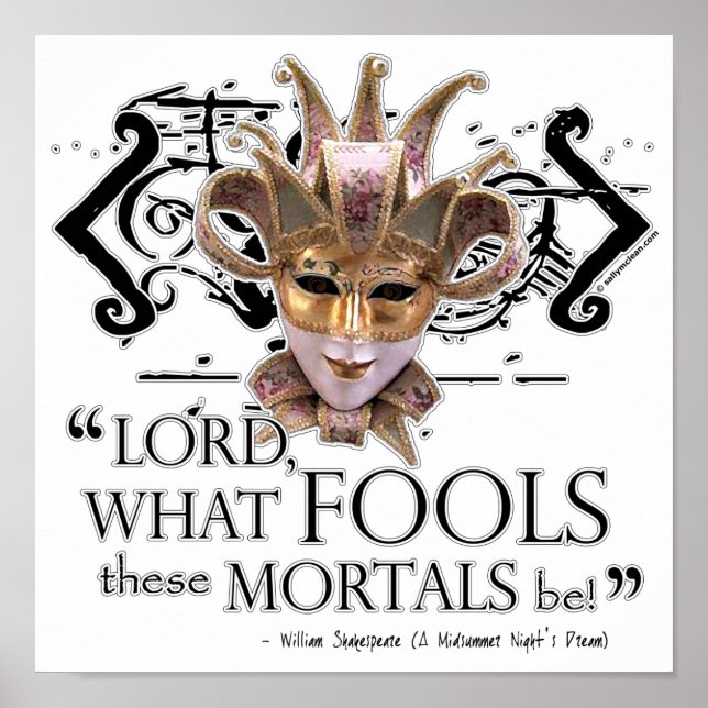 Zitat zum Traum der Nacht im Sommer Poster (Vorne)