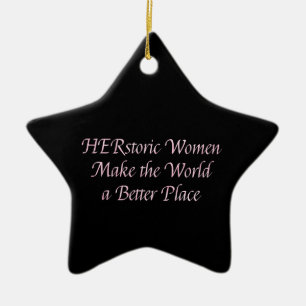 Zitat zum weiblichen Pink Girly Feminism - Histori Keramik Ornament