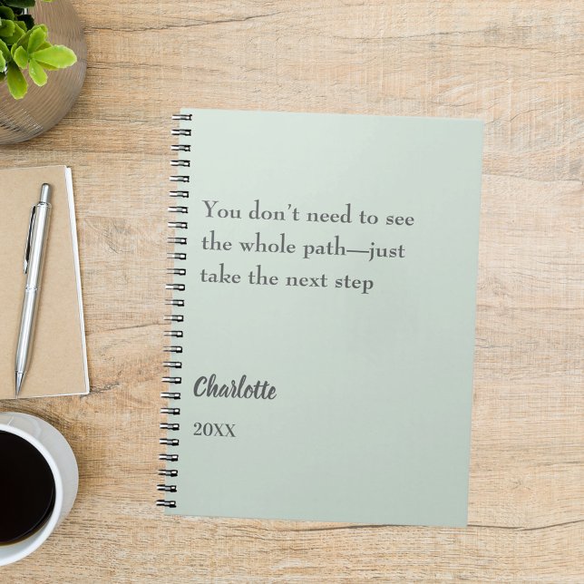 Zitat zum Ziel "Sage green inspiririration" Notizblock (Von Creator hochgeladen)