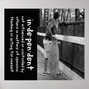 Zitat zur Einstellung des Teenagers in Longboard Poster