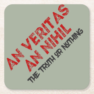 Zitat zur lateinischen Wahrheit Rechteckiger Pappuntersetzer