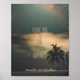 Zitat zur Liebe von "Starry Night Tropical Beach"  Poster