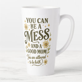 Zitat zur Mama von Messy - Vintage Typografie Milchtasse