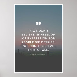 Zitat zur Meinungsfreiheit von Noam Chomsky Poster