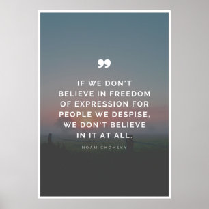 Zitat zur Meinungsfreiheit von Noam Chomsky Poster