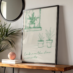 Zitat zur Minimalistischen botanischen Inspiration Poster