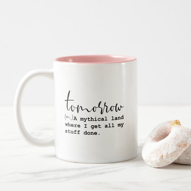 Zitat zur mythischen Landkulisse Zweifarbige Tasse (Mit Donut)