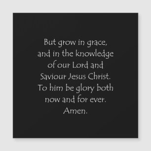 Zitat zur Schrift 2 Peter 3 18 Magnetkarte