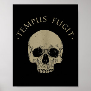 Zitat zur Stoikphilosophie Tempus Fugit-Skull-Stoi Poster