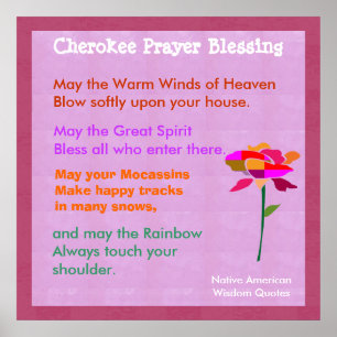 Zitate amerikanischer Native-Weisheit Poster