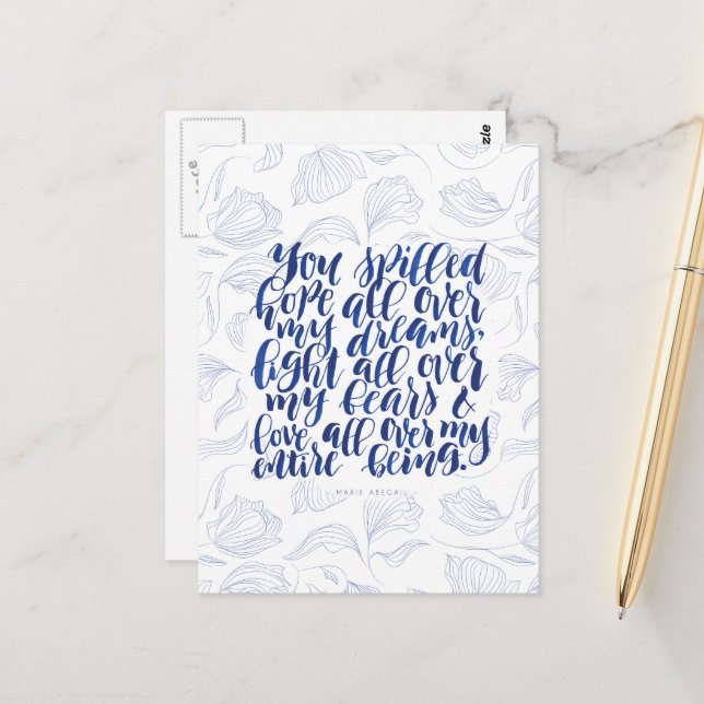 Zitate aus der Liebe: Sie haben die Hoffnung über  Postkarte (Vorderseite/Rückseite Beispiel)