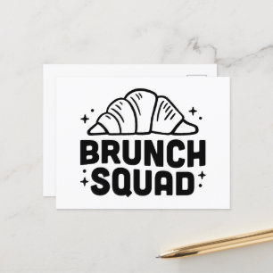 Zitate der Croissant-Liebhaber von Brunch-Quadrate Postkarte