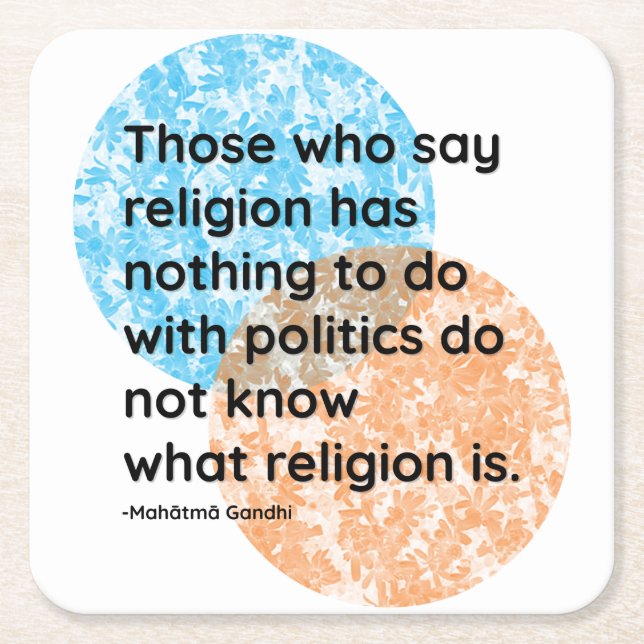 Zitate der Mahatma Gandhi-Politik Religion Rechteckiger Pappuntersetzer (Vorderseite)