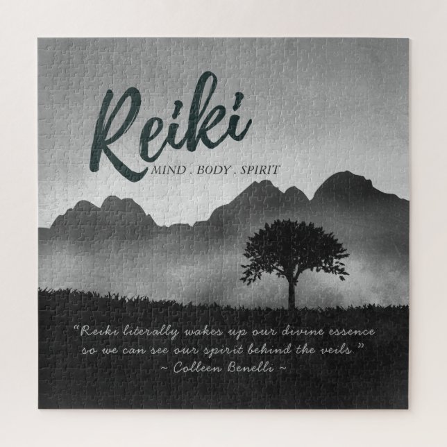 Zitate der Yoga-Mediationslehrer von B&W Reiki Mas Puzzle (Vertikal)