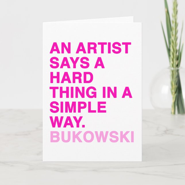 Zitate durch Charles Bukowski Karte (Vorderseite)