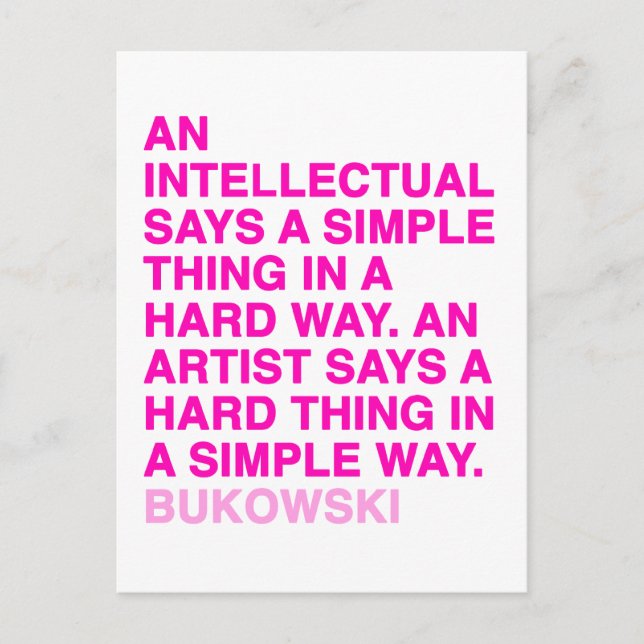 Zitate durch Charles Bukowski Postkarte (Vorderseite)