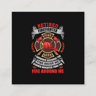 Zitate für Männer im Jahr 2021 für Feuerwehrleute Quadratische Visitenkarte