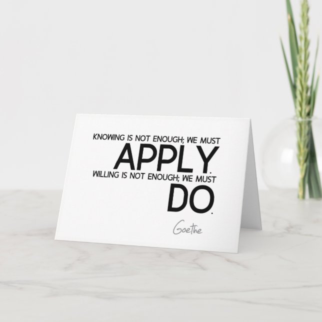 ZITATE: Goethe: Wir müssen zutreffen Karte (Vorderseite)